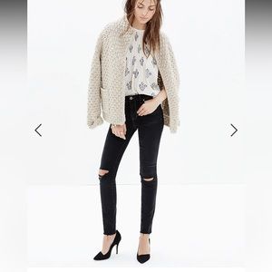 Madewell 9” High Rise Skinny Jeans Black Ripped